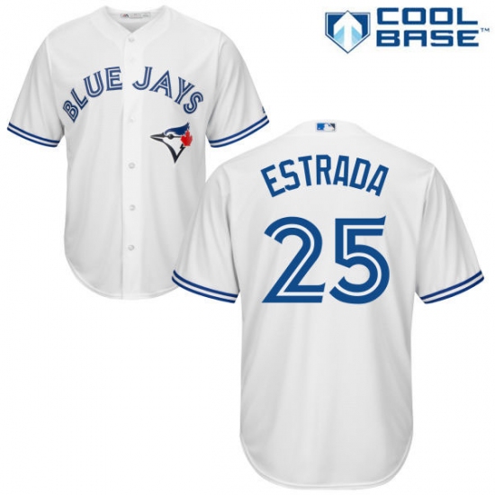 Men's Majestic Toronto Blue Jays #25 Marco Estrada Replica White Home MLB Jersey - Ujersey