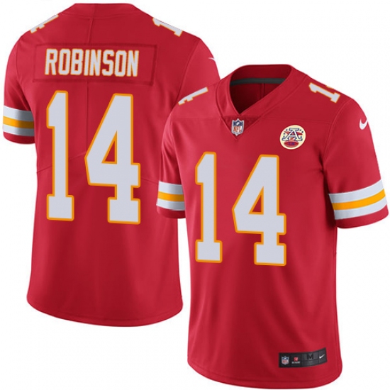 Men's Nike Kansas City Chiefs #14 Demarcus Robinson Red Team Color Vapor Untouchable Limited Player NFL Jersey