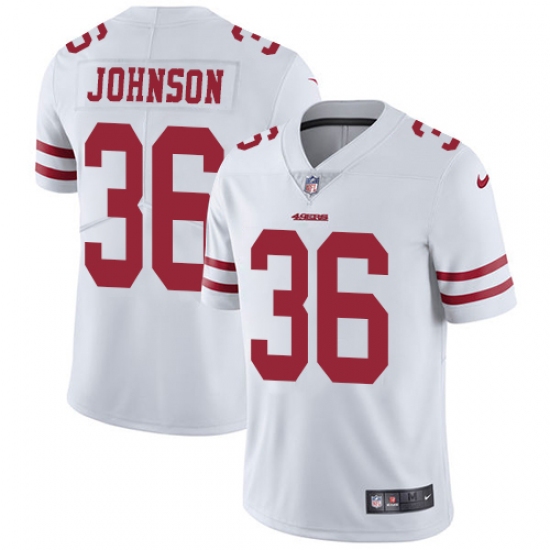 Youth Nike San Francisco 49ers #36 Dontae Johnson White Vapor Untouchable Limited Player NFL Jersey - Ujersey
