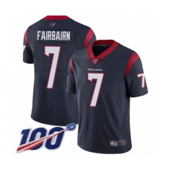 Men's Houston Texans #7 Ka'imi Fairbairn Navy Blue Team Color Vapor Untouchable Limited Player 100th Season Football Jersey - Ujersey
