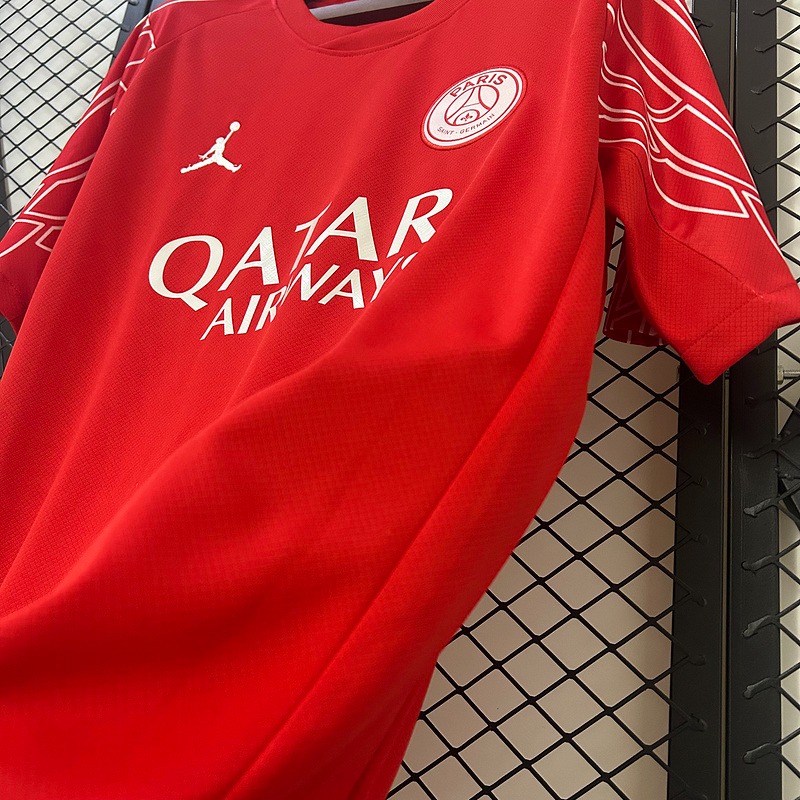 PSG Soccer Jersey Red Custom Shirt 2025/26 - Ujersey