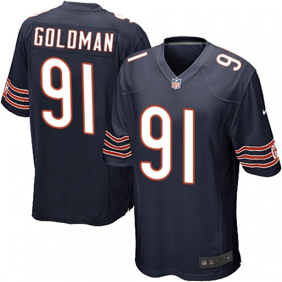 Youth Nike Chicago Bears #91 Eddie Goldman Game Navy Blue Team Color NFL Jersey