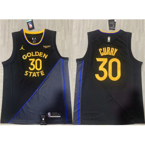 Men's Golden State Warriors #30 Stephen Curry Black 2024-25 Stitched Basketball Jersey - Ujersey