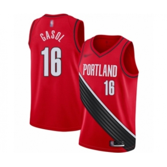 Youth Portland Trail Blazers #16 Pau Gasol Swingman Red Finished Basketball Jersey - Statement Edition - Ujersey