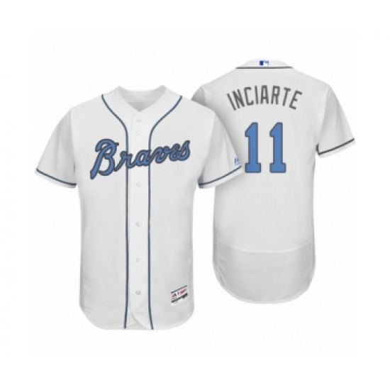 Men's Atlanta Braves #11 Ender Inciarte White 2017 Fathers Day Flex Base Jersey - Ujersey