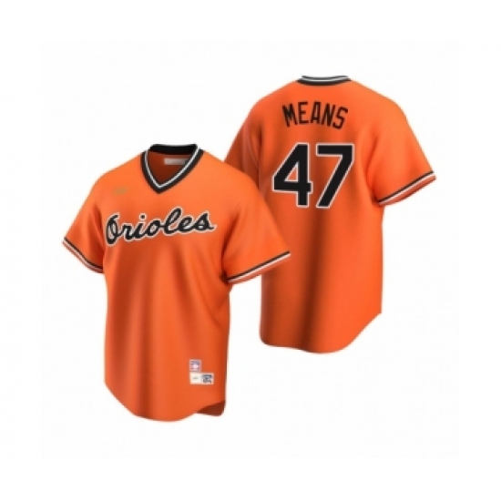 Youth Baltimore Orioles #47 John Means Nike Orange Cooperstown Collection Alternate Jersey - Ujersey