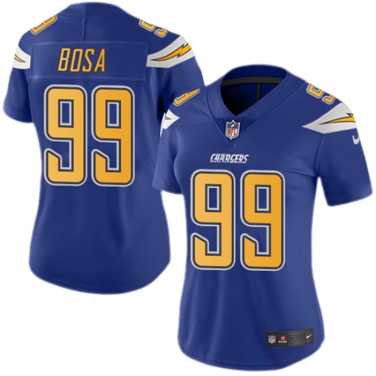 Women's Nike Los Angeles Chargers #99 Joey Bosa Limited Electric Blue Rush Vapor Untouchable NFL Jersey - Ujersey
