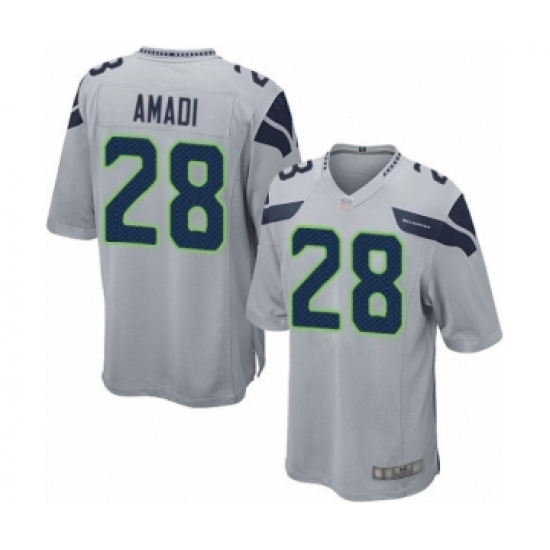 Men's Seattle Seahawks #28 Ugo Amadi Game Grey Alternate Football Jersey - Ujersey