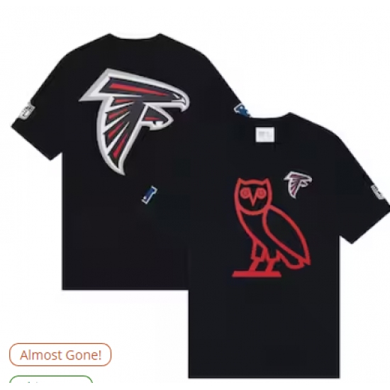 Men's Atlanta Falcons OVO x NFL Black OG Owl T-Shirt - Ujersey