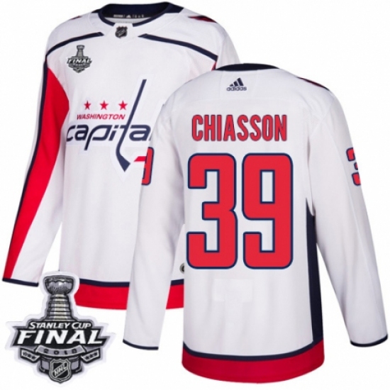 Youth Adidas Washington Capitals #39 Alex Chiasson Authentic White Away 2018 Stanley Cup Final NHL Jersey - Ujersey
