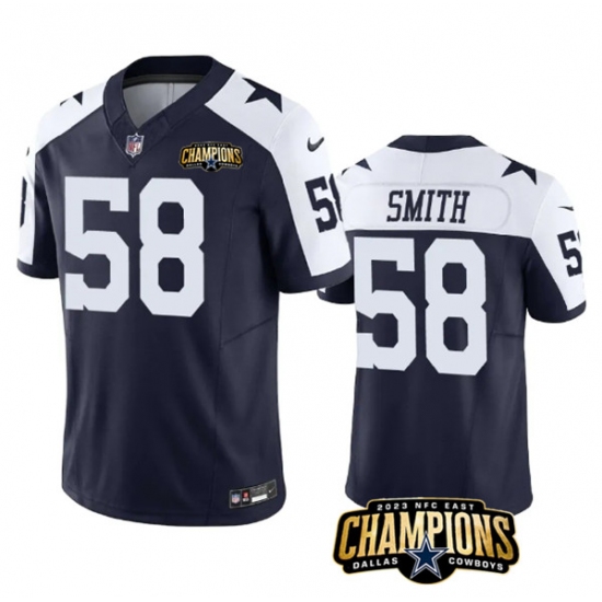 Men's Dallas Cowboys #58 Mazi Smith Navy White 2023 F.U.S.E. NFC East Champions Football Stitched Jersey - Ujersey