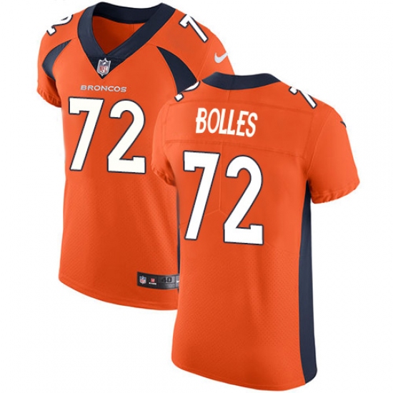 Men's Nike Denver Broncos #72 Garett Bolles Orange Team Color Vapor Untouchable Elite Player NFL Jersey - Ujersey