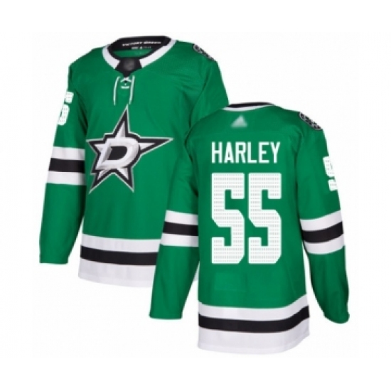 Men's Dallas Stars #55 Thomas Harley Authentic Green Home Hockey Jersey - Ujersey