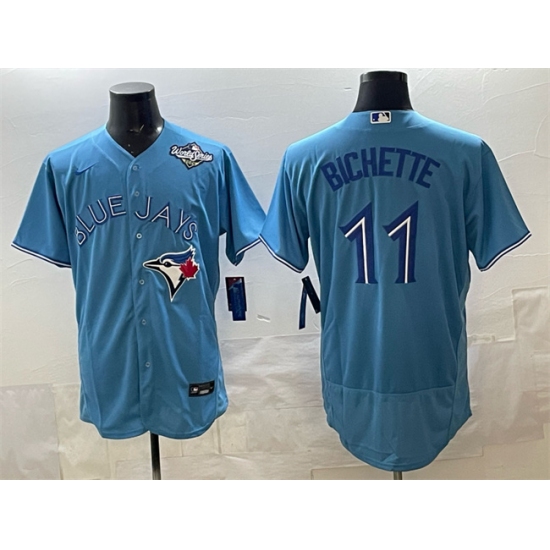 Men's Toronto Blue Jays #11 Bo Bichette Blue 2025 World Series Flex Base Stitched Baseball Jersey - Ujersey