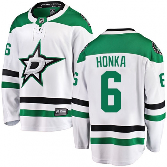 Men's Dallas Stars #6 Julius Honka Authentic White Away Fanatics Branded Breakaway NHL Jersey - Ujersey