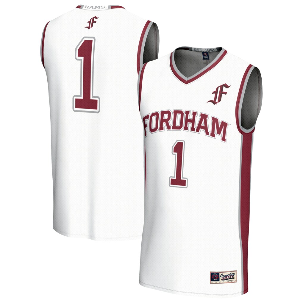 Youth GameDay Greats #1 White Fordham Rams Lightweight Collegiate Basketball Fashion Jersey - ujerseystore