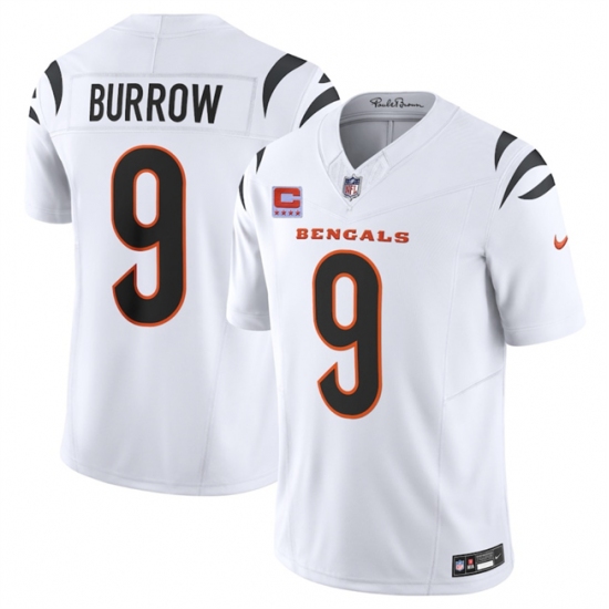 Men's Cincinnati Bengals #9 Joe Burrow White 2025 F.U.S.E. With 4-Star C Vapor Untouchable Limited Stitched Football Jersey