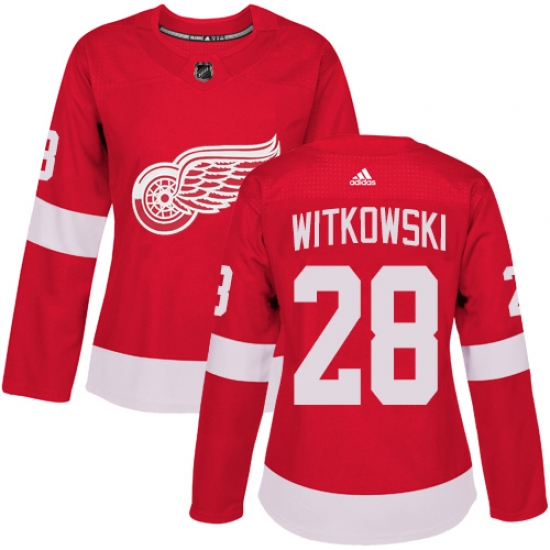 Women's Adidas Detroit Red Wings #28 Luke Witkowski Premier Red Home NHL Jersey - Ujersey