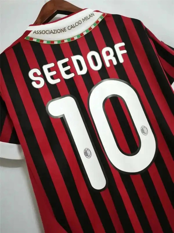 AC Milan Retro Soccer Jersey Home Custom Shirt 2011/12 - Ujersey Shop