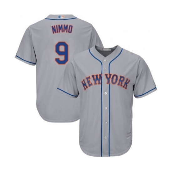 Youth New York Mets #9 Brandon Nimmo Authentic Grey Road Cool Base Baseball Jersey - Ujersey