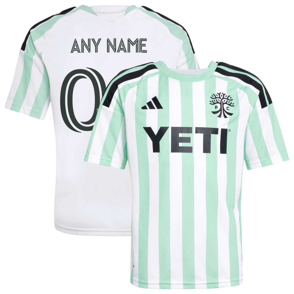Youth Austin FC adidas White 2026 The Rooted Kit Replica Custom Jersey - Ujersey