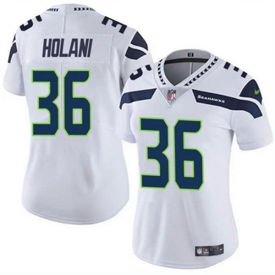 Women Seattle Seahawks #36 George Holani White Vapor Limited Stitched Football Jersey - Ujersey