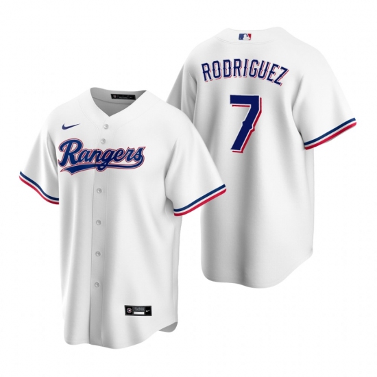 Men's Nike Texas Rangers #7 Ivan Rodriguez White Home Stitched Baseball Jersey - Ujersey