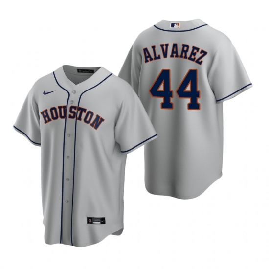 Men's Nike Houston Astros #44 Yordan Alvarez Gray Road Stitched Baseball Jersey - Ujersey