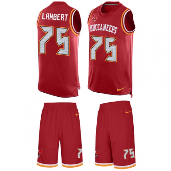 Men's Nike Tampa Bay Buccaneers #75 Davonte Lambert Limited Red Tank Top Suit NFL Jersey - Ujersey