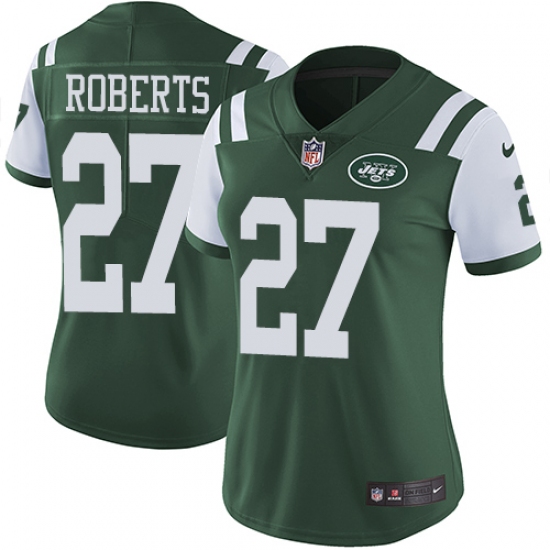 Women's Nike New York Jets #27 Darryl Roberts Green Team Color Vapor Untouchable Limited Player NFL Jersey - Ujersey