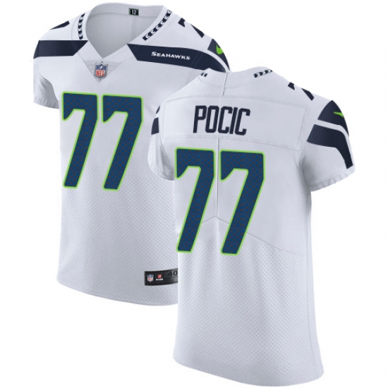 Men's Nike Seattle Seahawks #77 Ethan Pocic White Vapor Untouchable Elite Player NFL Jersey - Ujersey