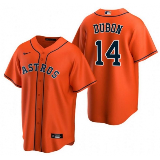 Men's Houston Astros #14 Mauricio Dubón Orange Cool Base Stitched Baseball Jersey