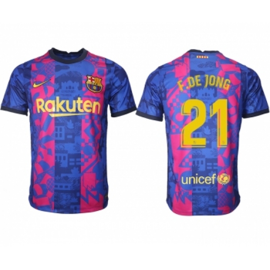Men 2021-2022 Club Barcelona blue training suit aaa version 21 Soccer Jersey