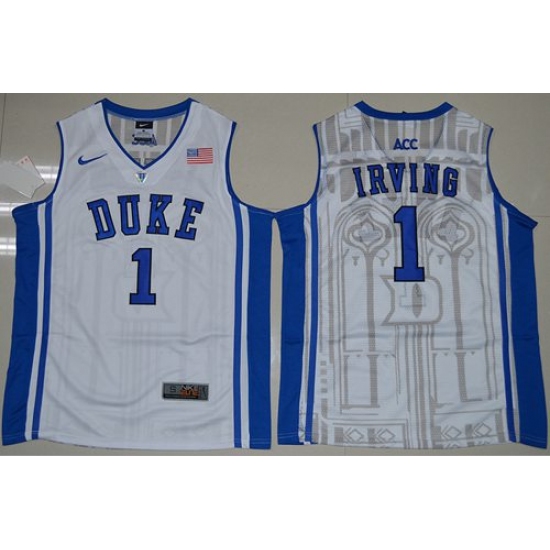 Duke Blue Devils #1 Kyrie Irving White Basketball Elite V Neck Stitched NCAA Jersey - Ujersey