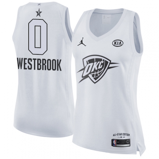 Women's Nike Jordan Oklahoma City Thunder #0 Russell Westbrook Swingman White 2018 All-Star Game NBA Jersey - Ujersey