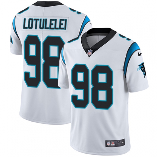 Men's Nike Carolina Panthers #98 Star Lotulelei White Vapor Untouchable Limited Player NFL Jersey - Ujersey