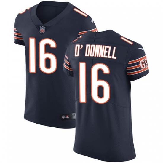 Men's Nike Chicago Bears #16 Pat O'Donnell Navy Blue Team Color Vapor Untouchable Elite Player NFL Jersey