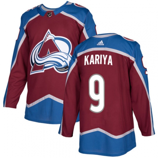 Men's Adidas Colorado Avalanche #9 Paul Kariya Authentic Burgundy Red Home NHL Jersey - Ujersey