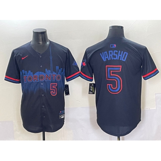Men's Toronto Blue Jays #5 Daulton Varsho Navy 2024 City Connect Limited Stitched Baseball Jersey - Ujersey