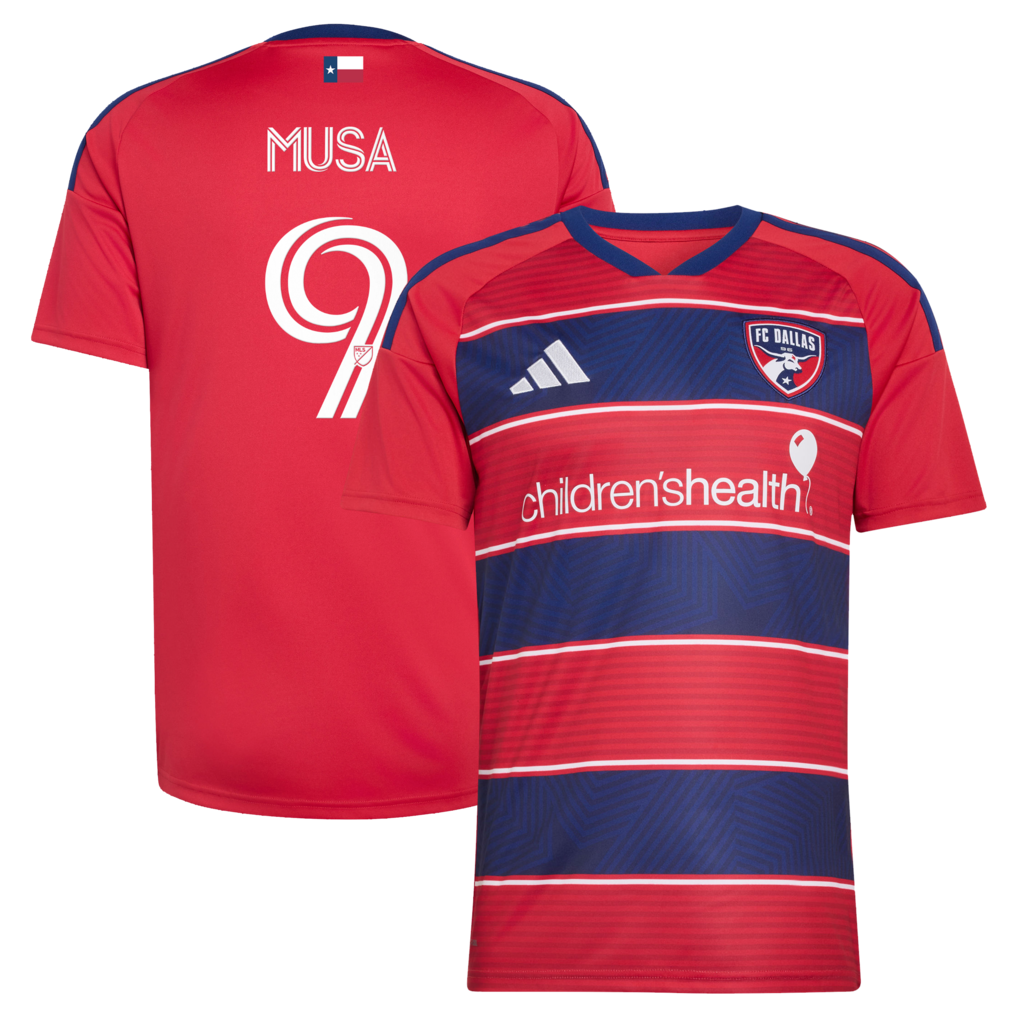 Men's FC Dallas Petar Musa adidas Red 2026 DNA Kit Replica Jersey - Ujersey