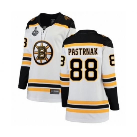 Women's Boston Bruins #88 David Pastrnak Authentic White Away Fanatics Branded Breakaway 2019 Stanley Cup Final Bound Hockey Jersey - Ujersey