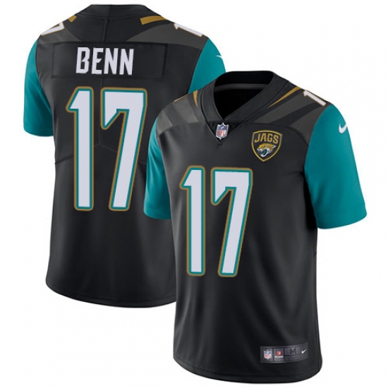 Men's Nike Jacksonville Jaguars #17 Arrelious Benn Black Alternate Vapor Untouchable Limited Player NFL Jersey - Ujersey