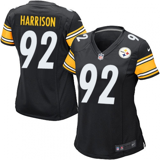Women's Nike Pittsburgh Steelers #92 James Harrison Game Black Team Color NFL Jersey - Ujersey