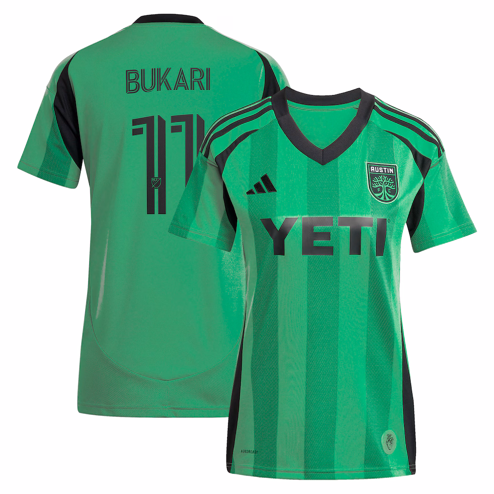 Youth Austin FC Osman Bukari adidas Green 2025 The Heartbeat Kit Replica Player Jersey - Ujersey NHL