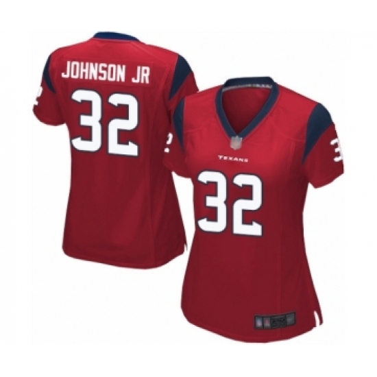 Women's Houston Texans #32 Lonnie Johnson Game Red Alternate Football Jersey - Ujersey