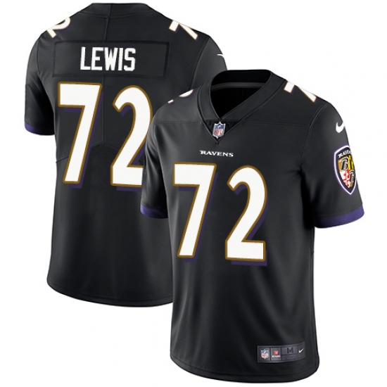 Youth Nike Baltimore Ravens #72 Alex Lewis Black Alternate Vapor Untouchable Limited Player NFL Jersey - Ujersey