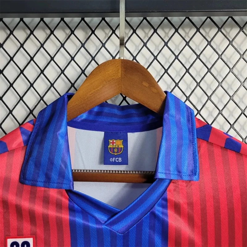 Barcelona Retro Jersey Home Long Sleeve Soccer Shirt 1991-92 - Ujersey NHL