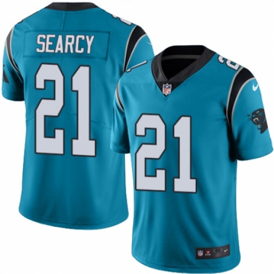 Men's Nike Carolina Panthers #21 Da'Norris Searcy Limited Blue Rush Vapor Untouchable NFL Jersey - Ujersey