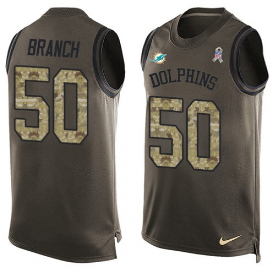 Men's Nike Miami Dolphins #50 Andre Branch Limited Green Salute to Service Tank Top NFL Jersey - Ujersey