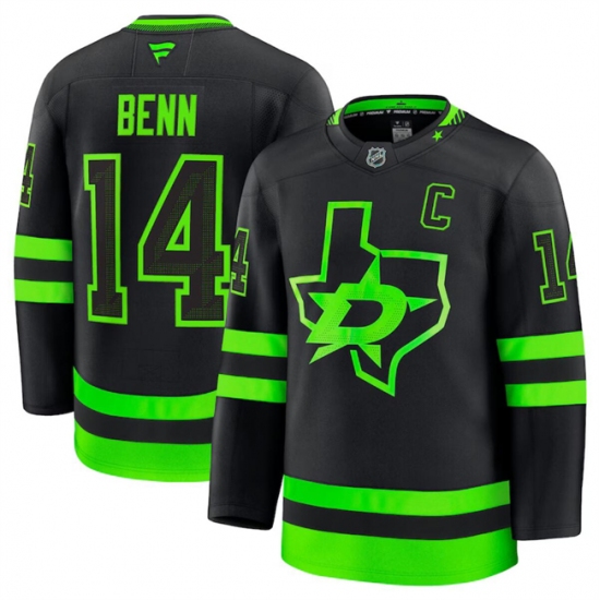 Men's Dallas Stars #14 Jamie Benn Black 2024-25 Alternate Stitched Hockey Jersey